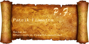 Patrik Fiametta névjegykártya